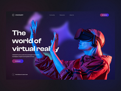 VISIONARY: Landing Page Hero design landing landing page meta modern technology ui ui design user interface design ux virtual virtual reality vr vr landing web web site