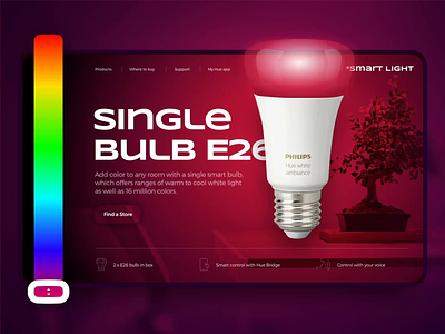 Smart Light Product Page Design animation colorful concept ecommerce motion smarthome ui