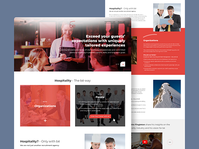 Hospitality Recruitment Agency - Website Design brand identity branding candidates design designs employer employment fresher hospitality interview landing page onepage organisation people recruitment agency ui design uiux userinterface ux website