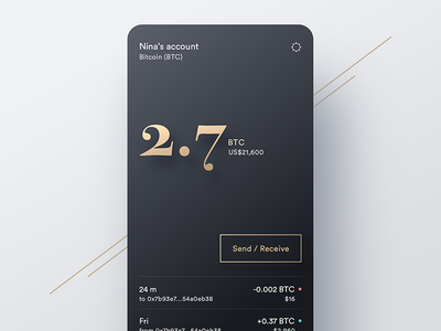 A wallet for digital gold bitcoin type gold crypto wallet ux ui