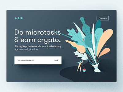Landing page for a crypto startup