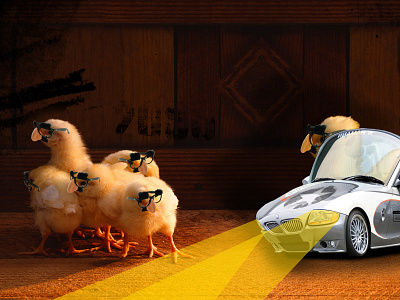 CRAZY CHICKEN car chicken crazy digital art