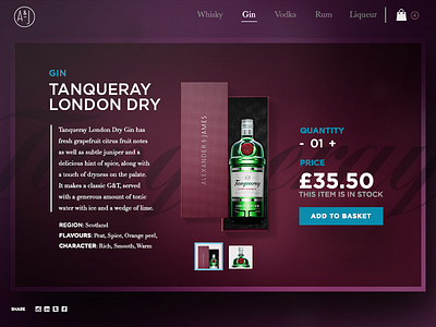Tanqueray London Dry card