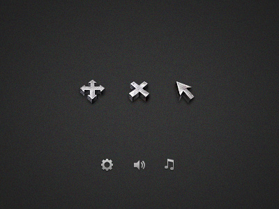 Settings icons close cursor game icon move music online settings social volume