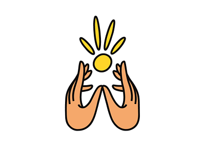 SUNDAY 🌞 character design hands happy illustration illustrator logo sticker sun sunday vector