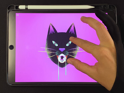 Spooky Cat 😾 cat character design digital painting drawing halloween icon illustration illustrator ipad ipadproart procreate