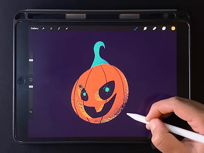 Evil Pumpkin Drawing 🎃 character digital painting flat halloween happy holiday illustration illustrator logo process procreate pumpkin spooky vector video