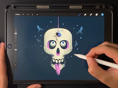 Trick or Treat ☠️🎃️🕷🍭 character design digital painting drawing flat halloween happy illustration illustrator procreate skull vector