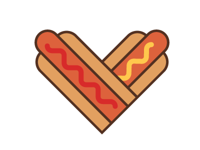 ♥ junk flat illustration logo sausage vector