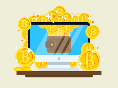 Exploding Bitcoin Wallet Illustration