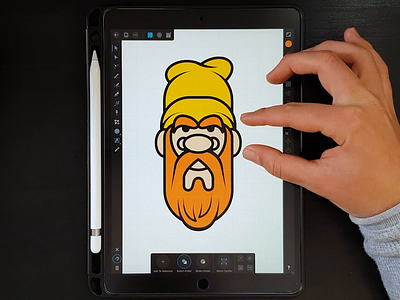 The Red Beard beard branding character design digital painting drawing flat icon illustration illustrator ipad logo process punk red vector video
