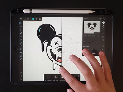 Melting Mickey affinity design character design digital painting drawing happy icon illustration illustrator ipad ipad app ipadpro vector