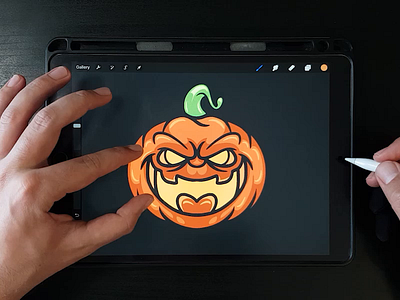 Spooky Pumpkin 🎃 character design digital painting digitalart drawing drawings halloween holiday icon illustration illustrator ipadpro logo pumpkin scary spooky