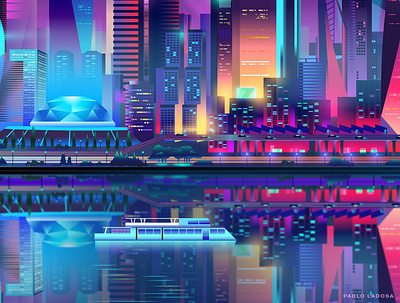 New illustration in my web branding contemporary design illustration illustrator outrun pabloladosa synthwave vector vectorart