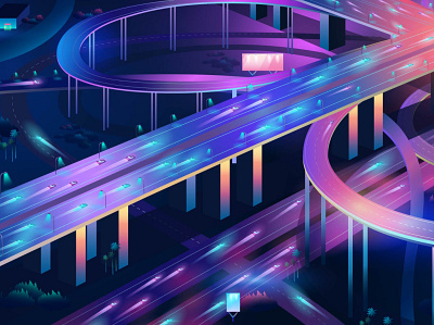 Intersection detail art art arte branding design illustrator ladosa outrun synthwave vectorart