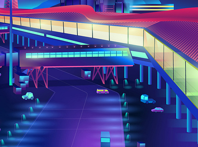 Airport detail contemporary design illustration illustrator ladosa neon pabloladosa synthwave vector vectorart