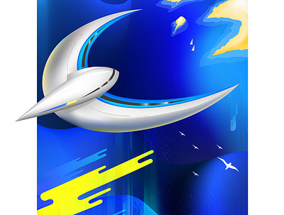 Airplane 1 contemporary design illustration illustrator neon outrun pabloladosa synthwave vector vectorart