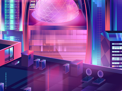 Detail of an illustration contemporary design illustration illustrator neon outrun pabloladosa synthwave vector vectorart