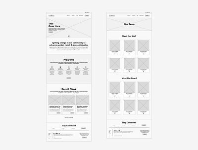 Webpage Wireframes