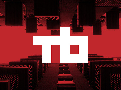 Tb Logo balcony building corner cubic design logo logo desing personal perspective red sharp square