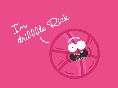 I'm dribbble RIck!!! character flat logo person rick rickandmorty