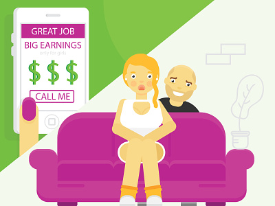 Big earnings agency casting character design flat girl great job illustration job people person vector work