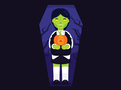 Halloween girl character flat girl halloween halloween costume happy illustration peoples vampire