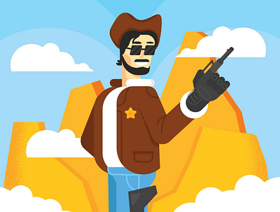 Texas character flat future futurewave illustration person robotic