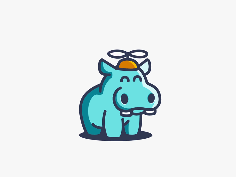Tiny Hippo animated animation hippo logo