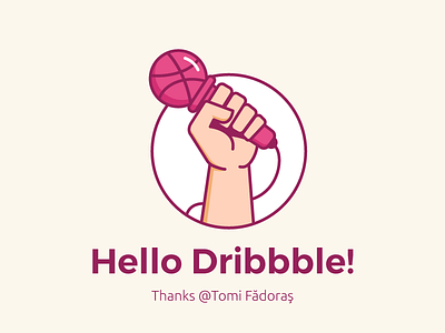 Hello Dribbble! dribbble first fist hand hello mic microphone shot