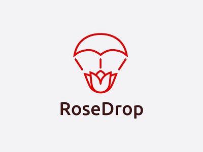 Rose Drop flower line line art parachute rose