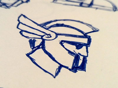 Raw sketch helmet progress raw sketch warrior wing
