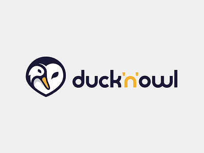 Duck'n'owl final animal animals bird birds duck logo owl