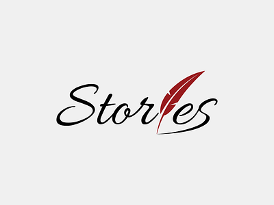 Stories branding cursive elegant feather identity logo stories story