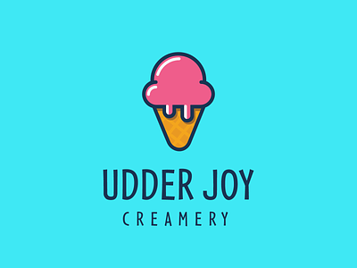 Udder Joy Creamery brand branding cow creamery design ice cream icecream joy logo logo design logo designer milk udder