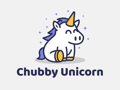 Chubby Unicorn animal animal illustration animal logo cute illustration logo