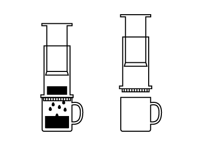 Aeropress Icon aeropress clean coffee filter icon illustration lineart nord