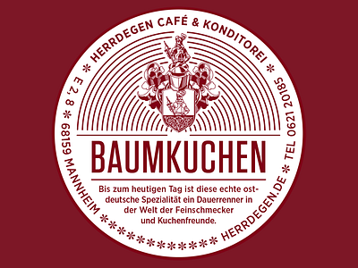 Herrdegen Baumkuchen Label circle circular crest food gotham label red tungsten