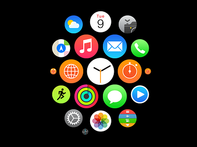 Apple Watch Homescreen Icons (Vector) ai app apple apple watch homescreen icon illustrator vector watch