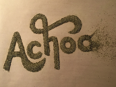 Achoo debut food type hand lettering