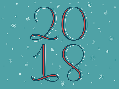 2018 lettering new year vector