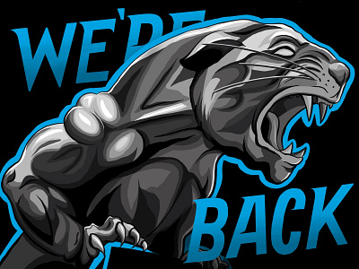Panther Illustration for the start of Football Season fanart graphic graphic illustration illustration ipadpro lettering procreate procreateapp sports