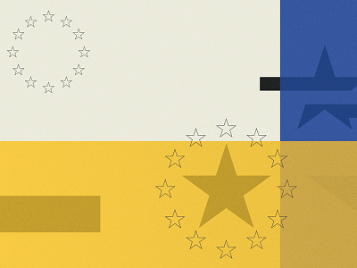 European Disunion black blue crisis disunion editorial european poster star union yellow