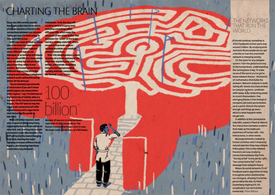 Charting the Brain editorial illustration neuroscience science technology