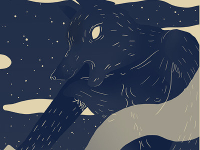 The Wolf God illustration poster the wolf god screen print