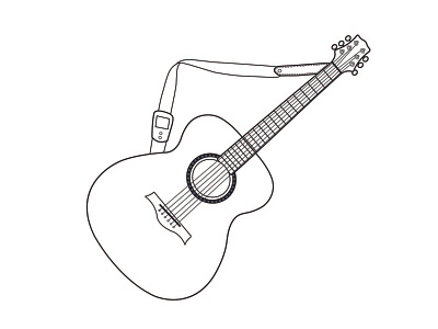 Guitar line art........ branding graphic design illustration lineart logo vector tracing