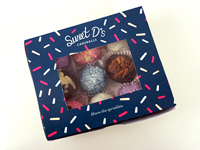 Sweet D's Cakeballs Packaging branding logo design package design