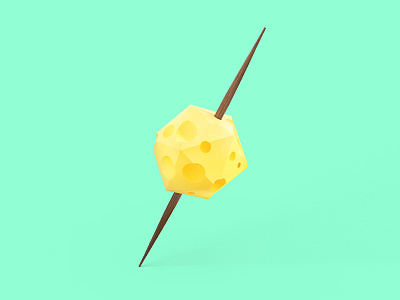 Appetizer cheese cinema 4d toothpick