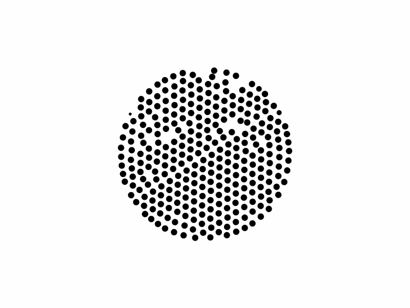 Complex black and white circle complex dots graphic sorting