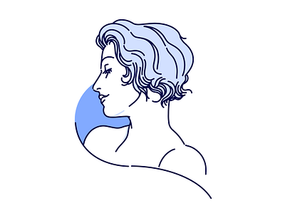 Woman in Blue design digital illustration ipadpro lines procreate ui